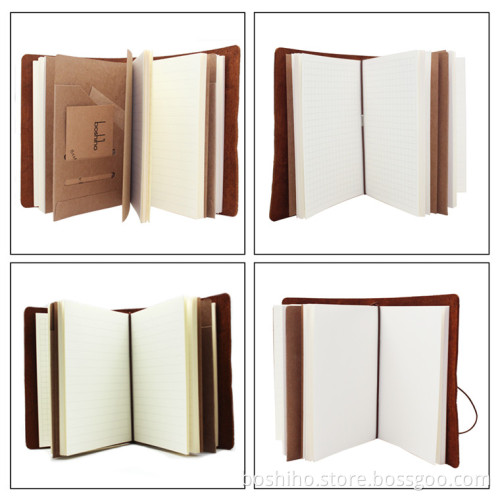 Boshiho Antique Brown Leather Notebook Journal Diary (Handmade)